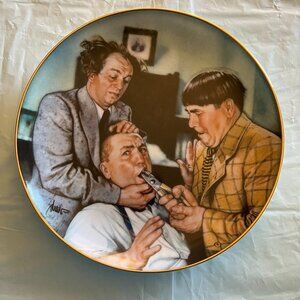 THREE STOOGES Franklin Mint Heirloom Limited Edition Numbered Plate